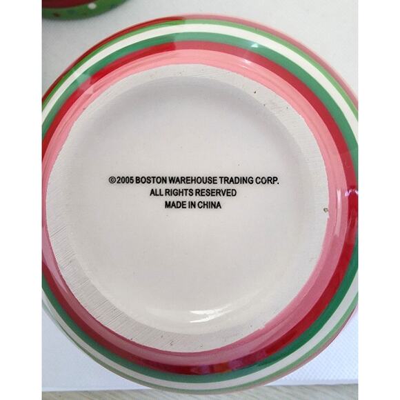 STACKING BOWLS-Boston Warehouse-Christmas/Holiday-Green White Red-Set of 3 - Picture 8 of 14